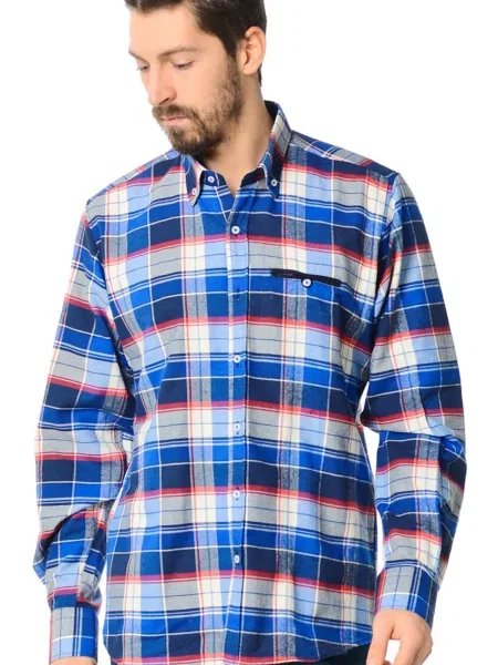 Карирана риза Dewberry синьо