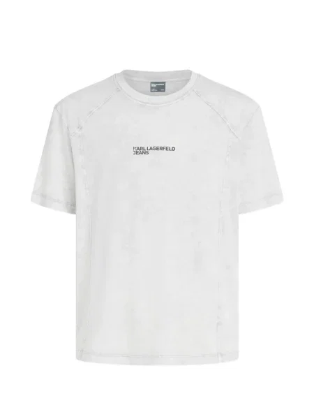 Tricou Karl Lagerfeld Jeans cu decolteu rotund gri