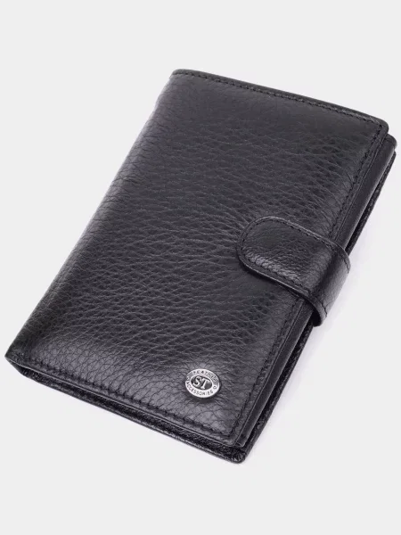 Кожаный кошелек St Leather Accessories черный