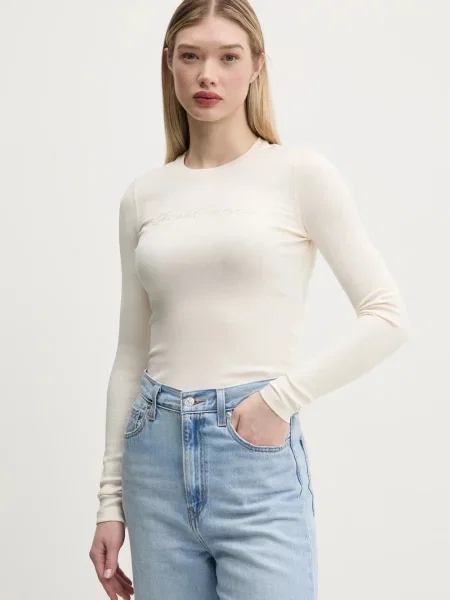 Блуза с дълги ръкави Guess Originals бежово