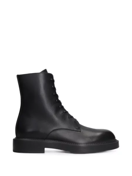 Botine Emporio Armani cu șireturi din piele negru