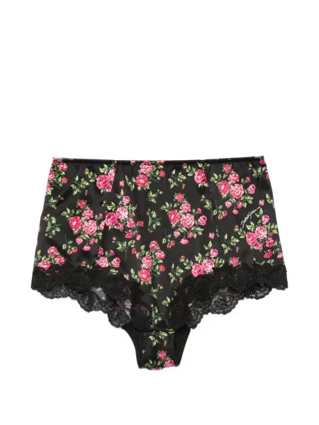 Chiloți briefs Dolce & Gabbana cu model floral cu imagine din dantelă negru