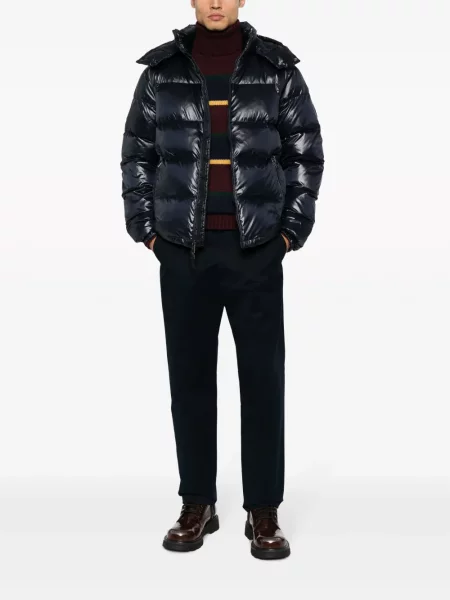 Iš natūralios odos raštuotos polo marškinėliai Polo Ralph Lauren su sagtimis mėlyna