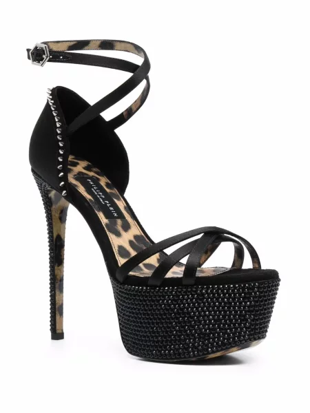 Sandale Philipp Plein cu platformă negru