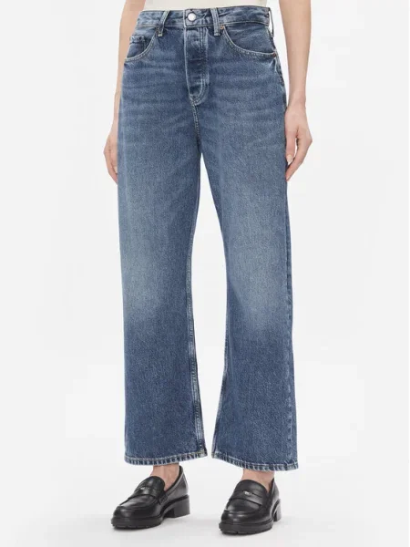 Tommy Hilfiger Blugi Loose Straight Rw Klo Wide Leg albastru