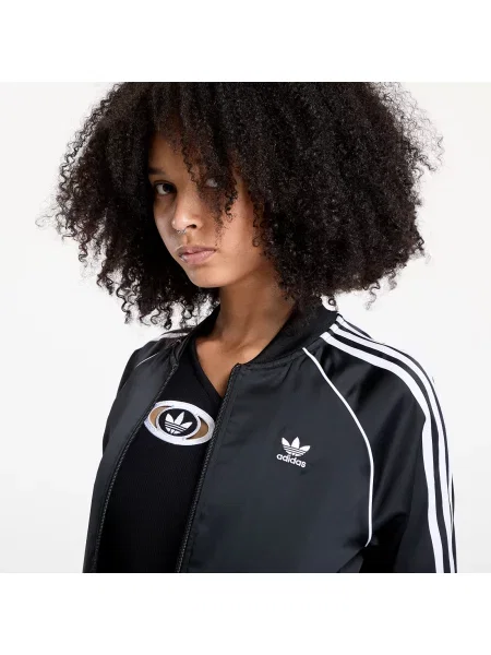 Saténová bežecká mikina Adidas Originals čierna