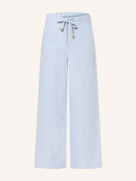 S Max Mara Lněné Kalhoty Amedea tmavě modrá