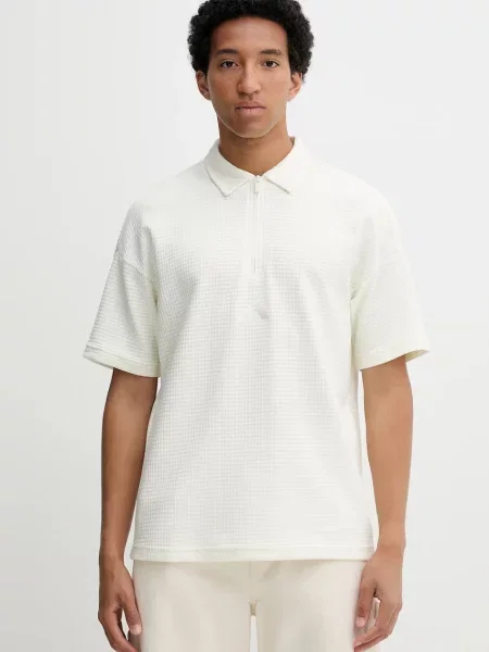 Тениска с яка adidas ALL SZN с изчистен дизайн бежово