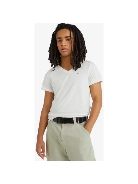 Koszulka Tommy Jeans Original V Neck krótki rękaw biała