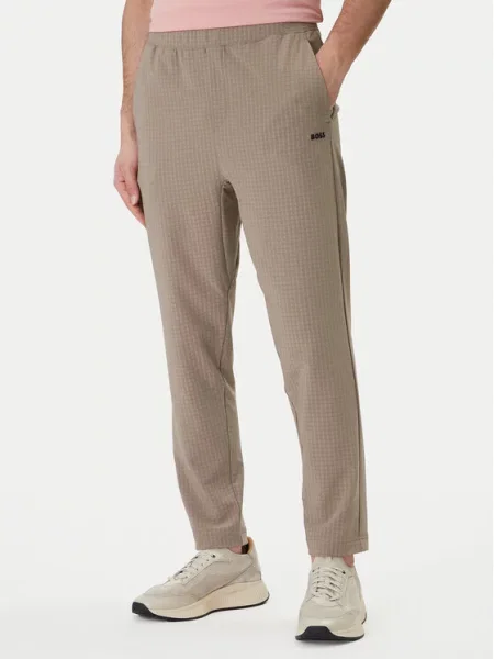 BOSS Medžiaginės kelnės Terrace Tapered Fit smėlio