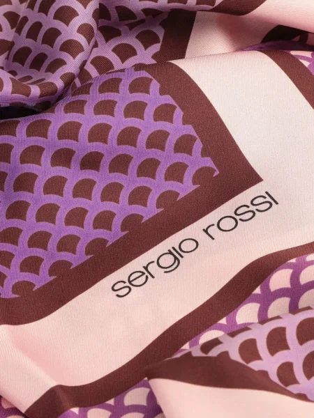 Fular Sergio Rossi de mătase roz