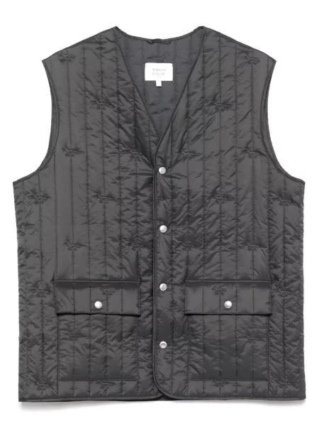 Prošívaná vesta Maison Kitsuné šedá