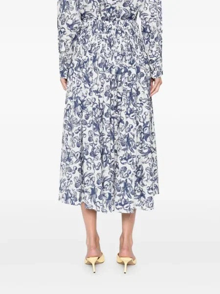 Fustă midi Maje cu imagine până la genunchi alb