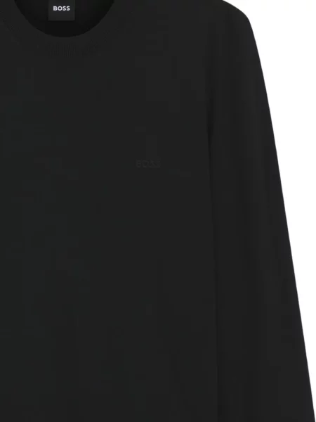 Pulover Boss cu broderie de lână negru