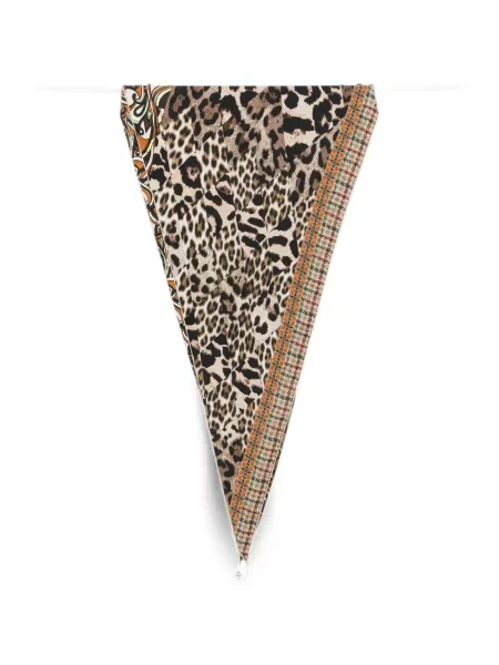 Fular Pierre-louis Mascia cu imagine cu model leopard maro