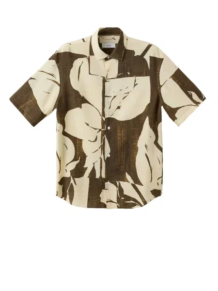 MANGO MAN Košile NARCISO / offwhite hnědá