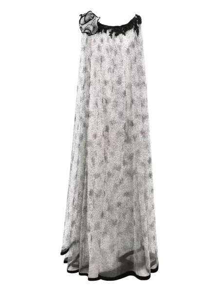 Rochie Gemy Maalouf cu model floral cu aplicații alb