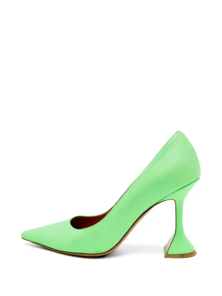 Pantofi cu toc Amina Muaddi din piele de lac verde