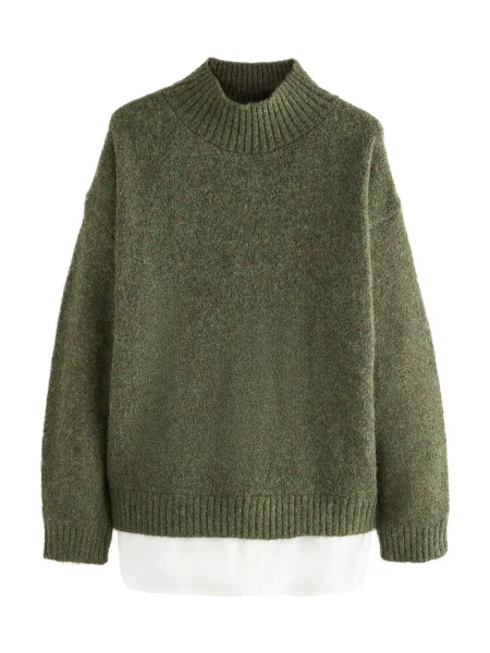 Next Pulover verde alb