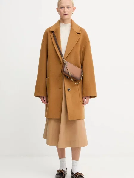 Пальто з додаванням вовни MAX&Co. коричневий