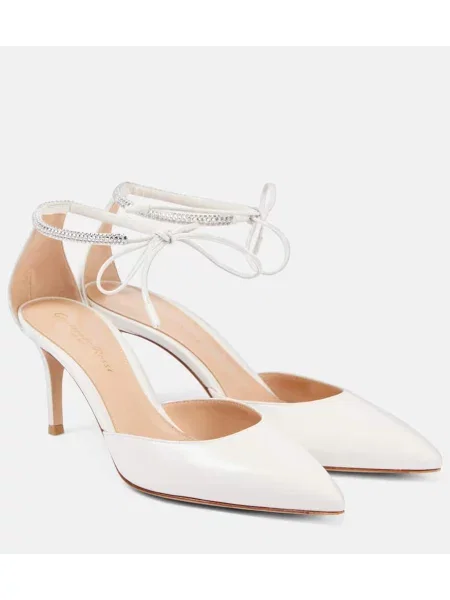 Pantofi cu toc Gianvito Rossi din piele slingback alb