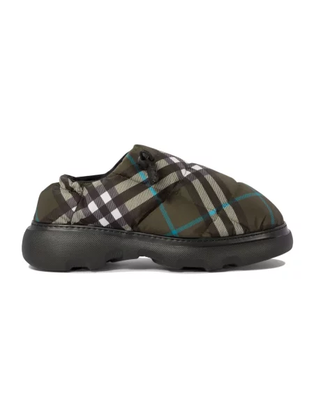 Klapki Burberry skórzane zielone