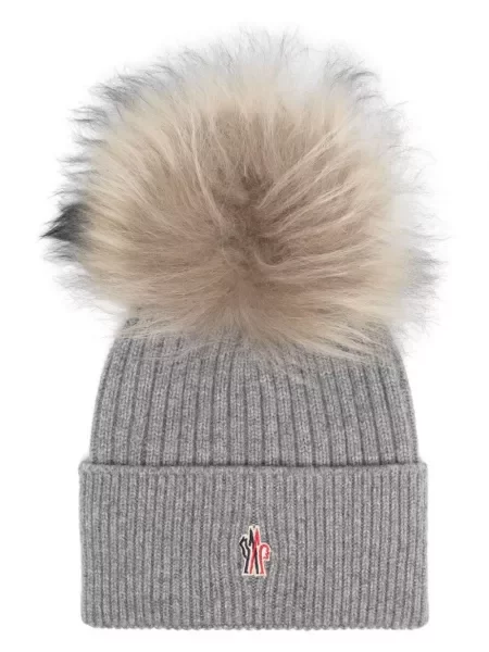 Czapka Moncler Grenoble szara