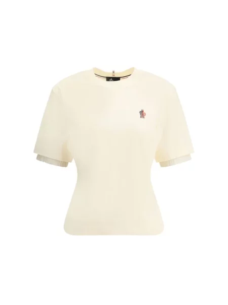 Koszulka Moncler z logo beżowa