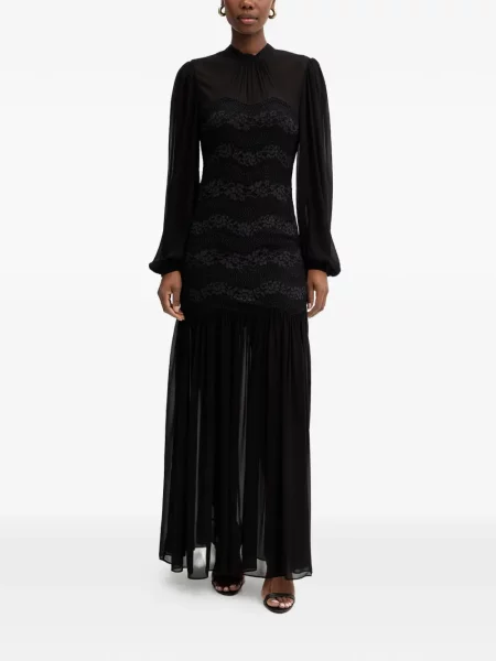 Lung rochie Twinset din dantelă negru