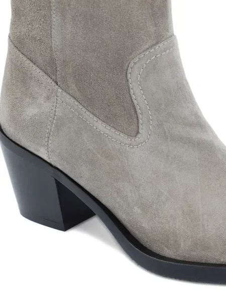 Botine Stuart Weitzman din piele de căprioară cowboy gri