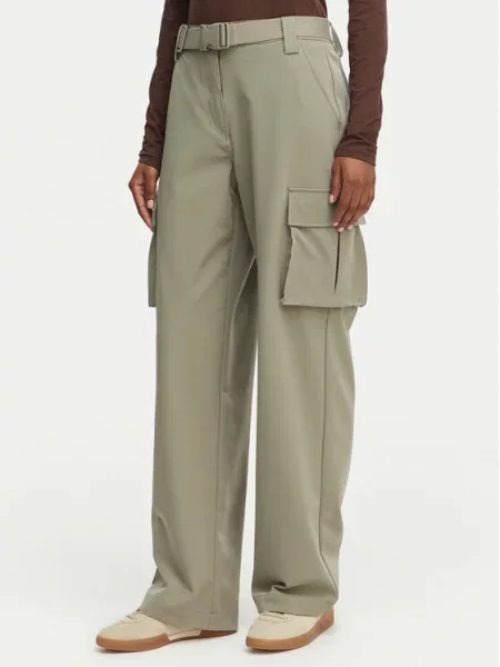 Guess Штани з тканини Хакі