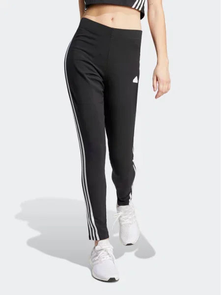 Леггинсы Adidas в полоску черные