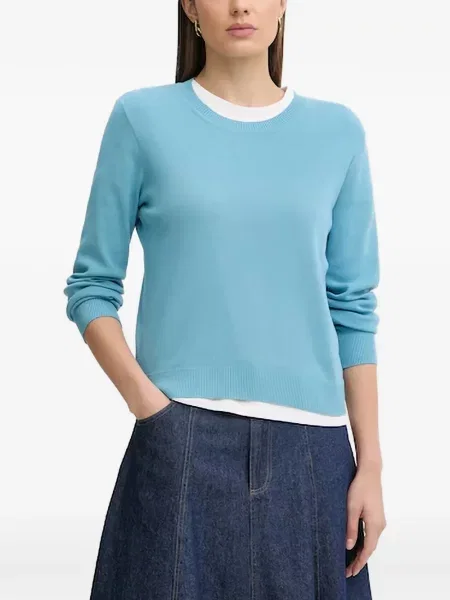 Pulover Benetton cu decolteu rotund albastru