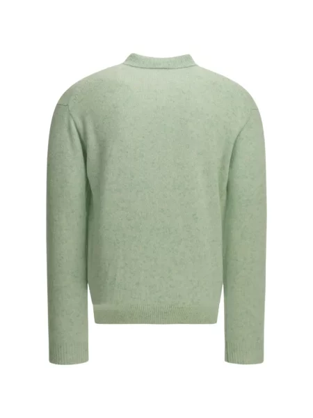Tricou polo Auralee din cașmir verde