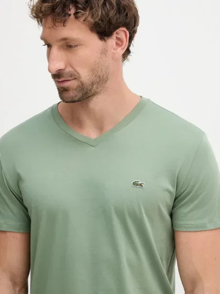 Однотонная футболка Lacoste белая