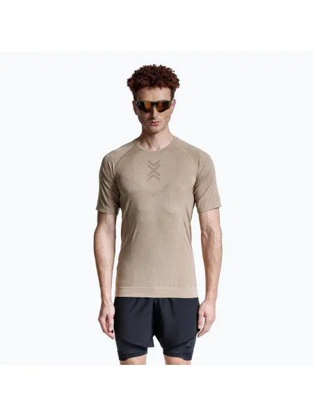 Мъжка тениска за бягане X-Bionic Xceed Run sand/dark sand бежово
