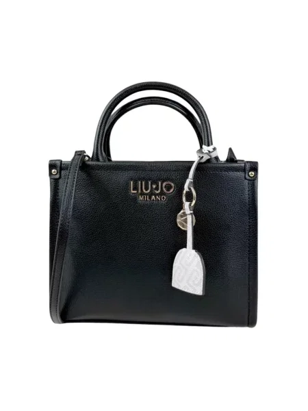 Torba typu tote z aplikacją z logo Model Ridhi' Liu Jo White czarna