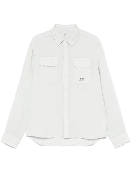 Cămașă C.p. Company de in lungă albastru