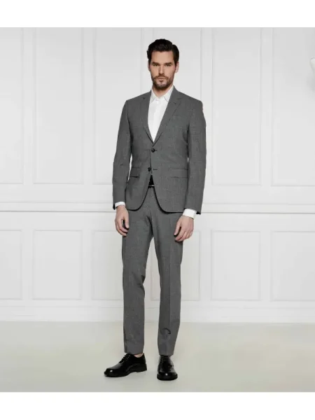 BOSS BLACK Costum cu adaos de lână negru