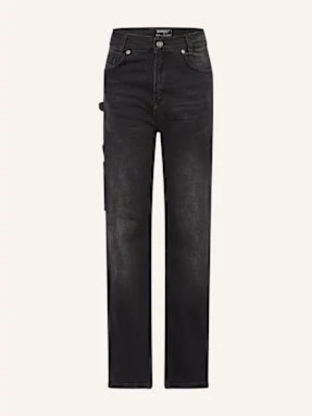 Blue Effect Jeansy Straight Worker Baggy Fit schwarz czarne