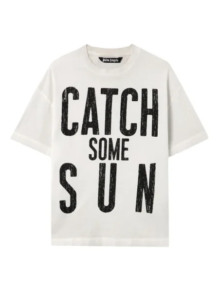 Tricou Palm Angels cu imagine alb