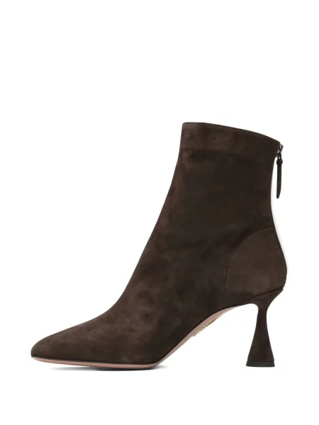 Cizme scurte Aquazzura din piele de căprioară maro