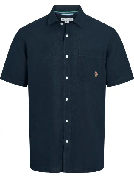 U.S. POLO ASSN. Košile UMFlori tmavě modrá / světle hnědá / vínově červená