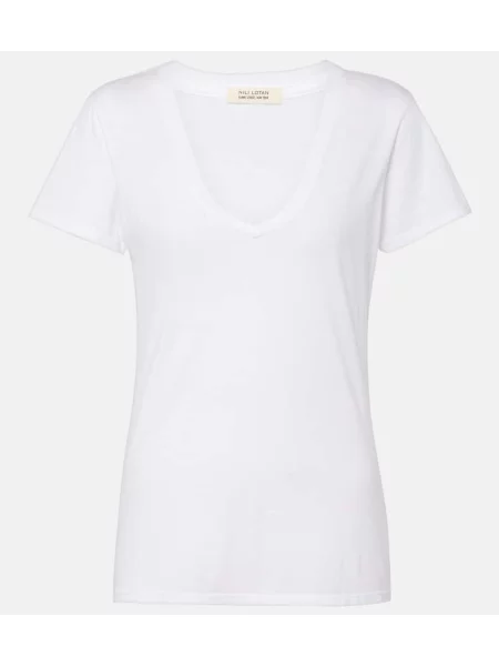 Tricou Nili Lotan din jerseu alb
