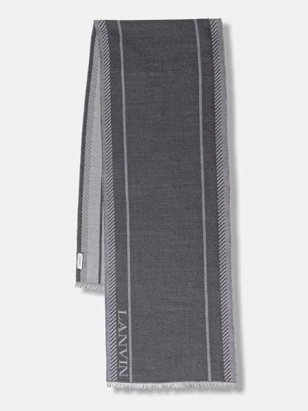 Lanvin fular din amestec de lână gri