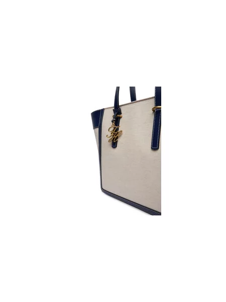 Tommy Hilfiger Ročna torba Th Script Tote Canvas Kremna