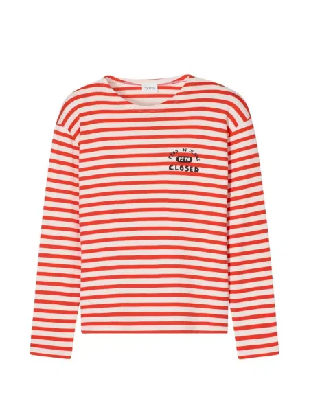 Tricou Closed cu dungi lung alb