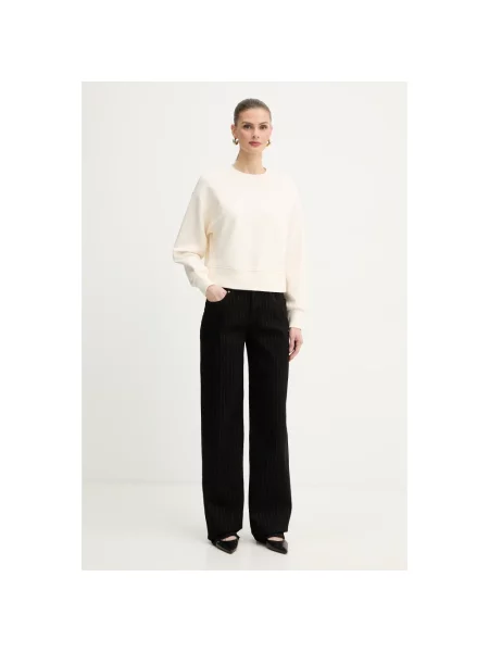 Bluza Armani Exchange z okrągłym dekoltem beżowa