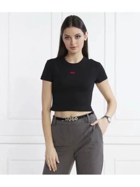 HUGO Tricou | Cropped Fit negru