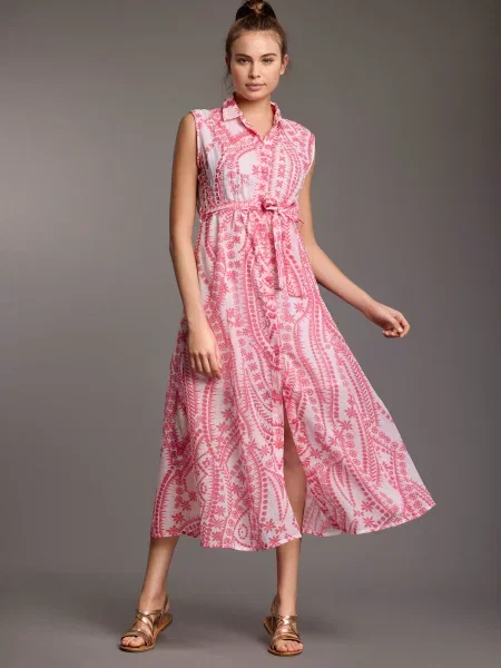 Пляжное платье-рубашка на